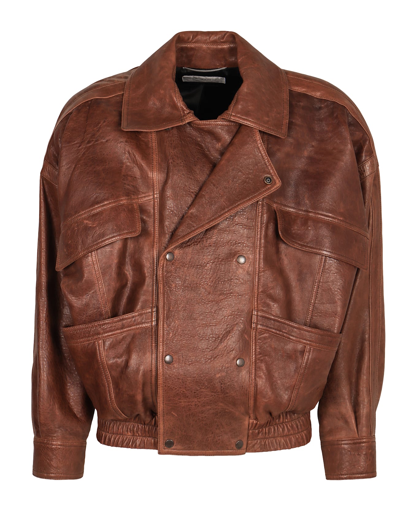 Saint Laurent Lambskin Bomber Jacket - BRUNCHENEMARRONTE