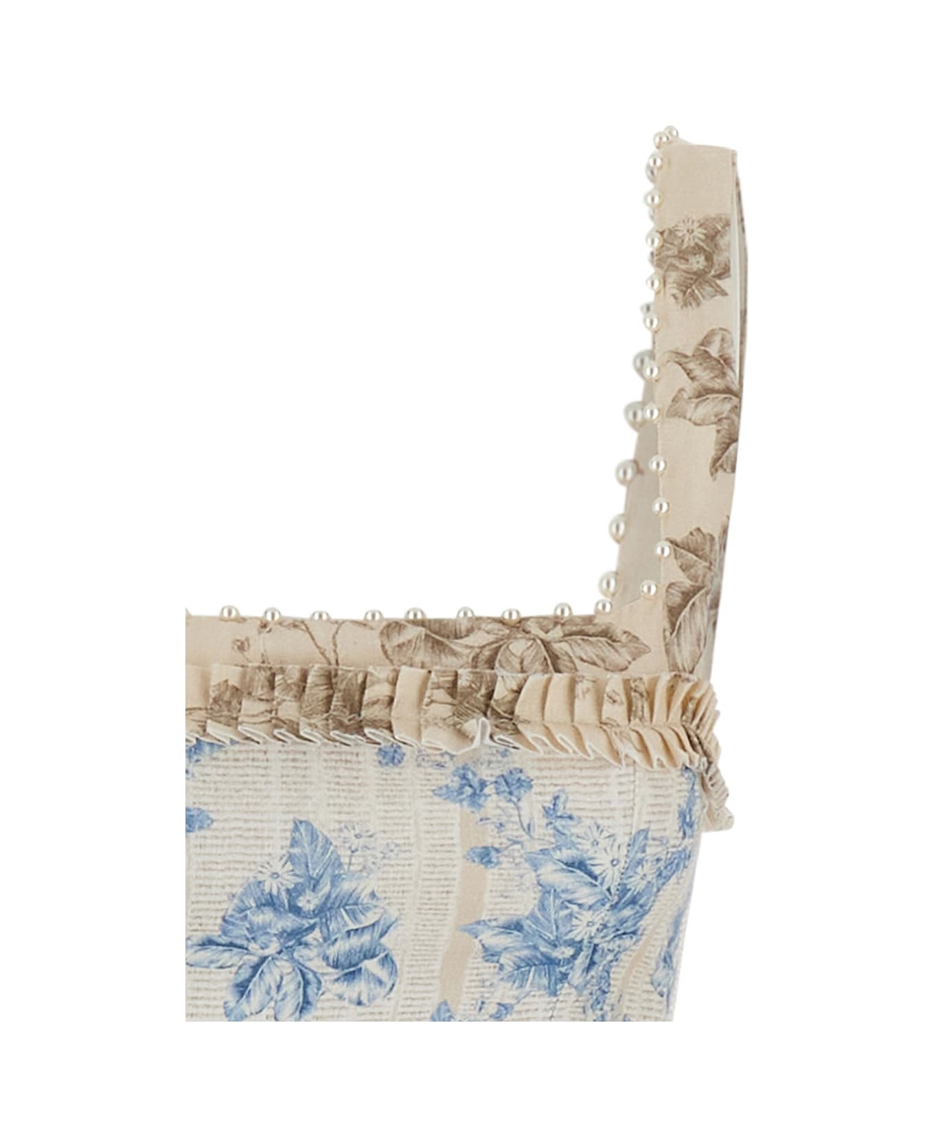 Agua by Agua Bendita 
barbara
 Blue Long Dress With All-over Floral Embroidery In Linen Woman - Blu