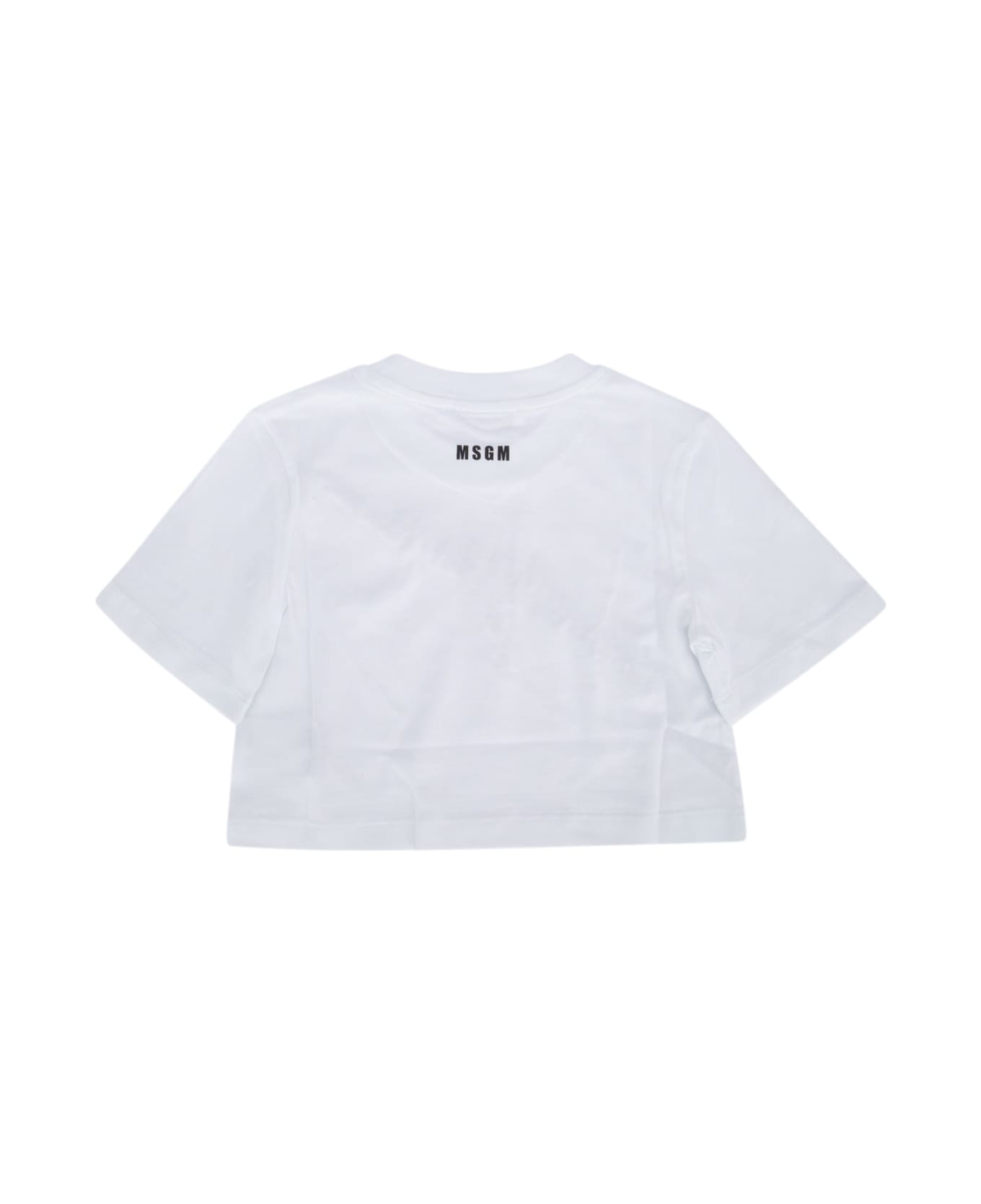 MSGM T-shirt Crop Girl - BIANCO/WHITE Tシャツ＆ポロシャツ