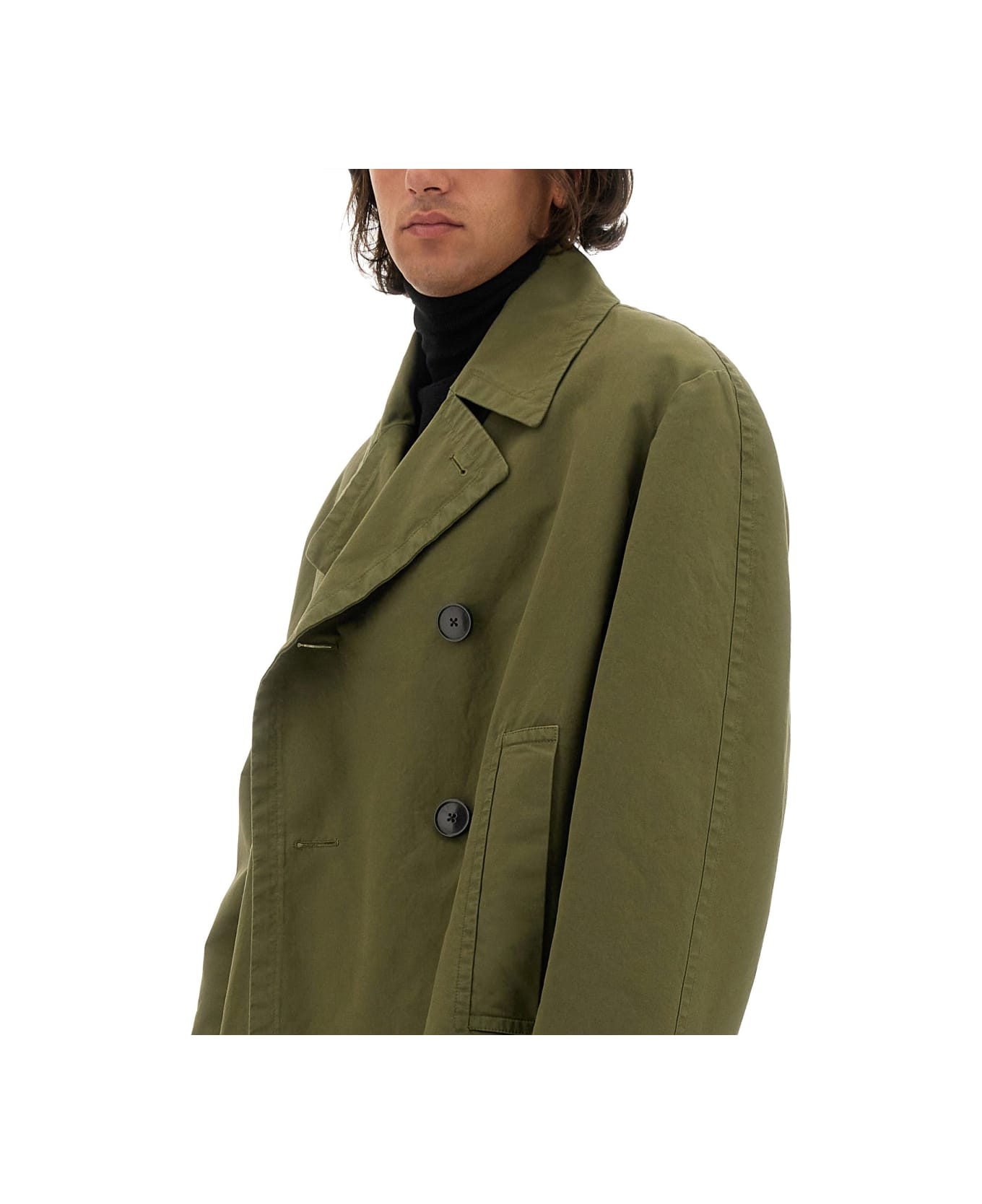 Dries Van Noten Double-breasted Coat - MILITARY GREEN