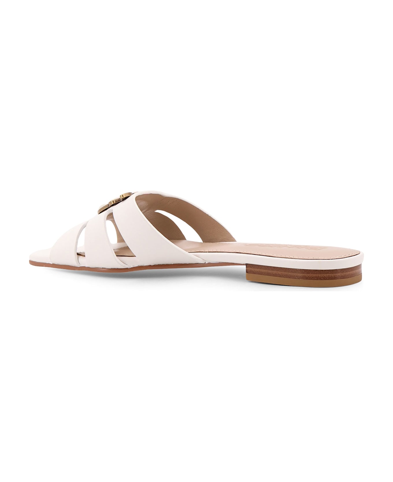 Pinko Marli 09 Leather Sandals - White