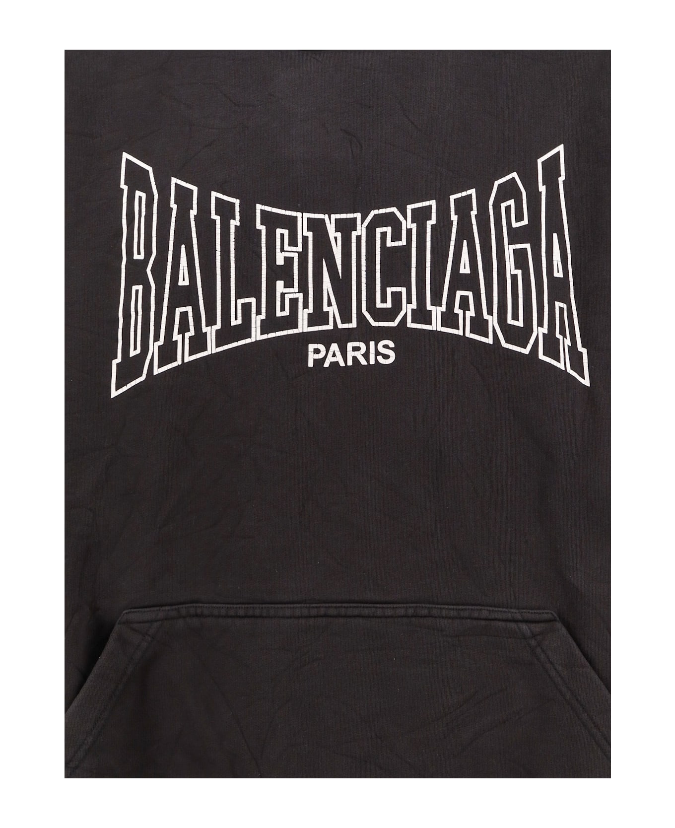 Balenciaga Logo Print Hoodie - Grey