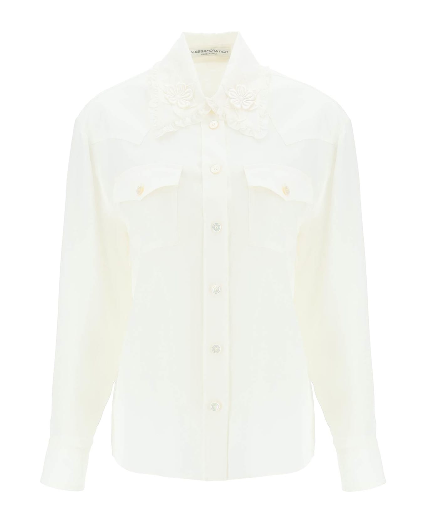 Alessandra Rich Silk Shirt - WHITE (White) シャツ