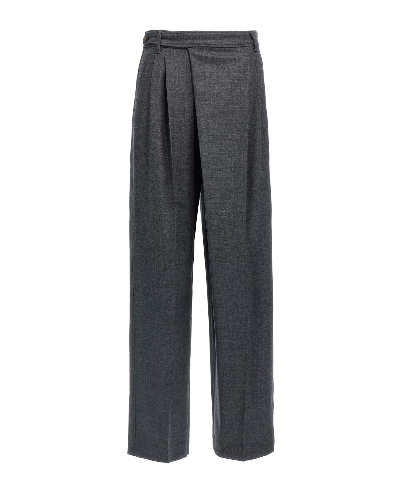 Brunello Cucinelli Loose Wrapped Pants - Gray