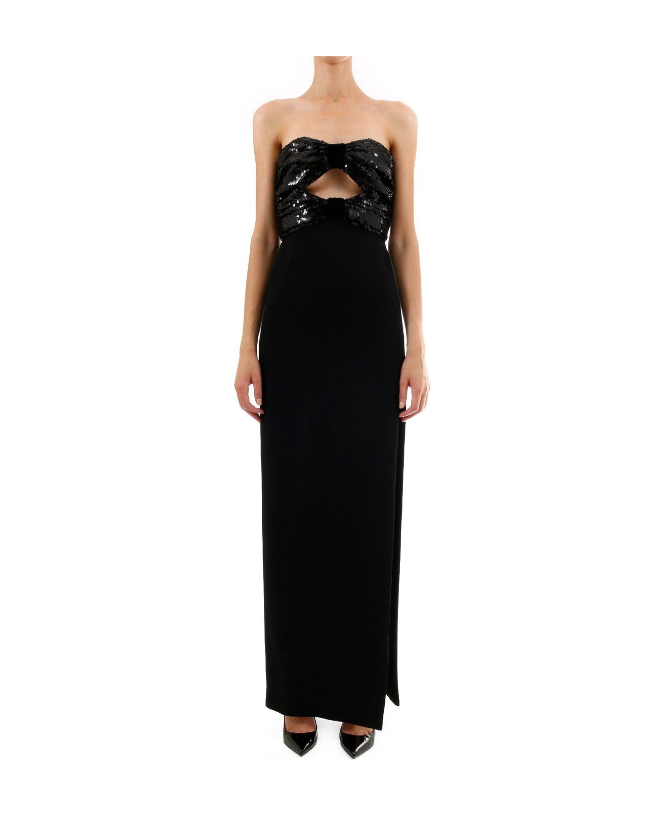 Saint Laurent Sequinned Maxi Dress - Black ワンピース＆ドレス