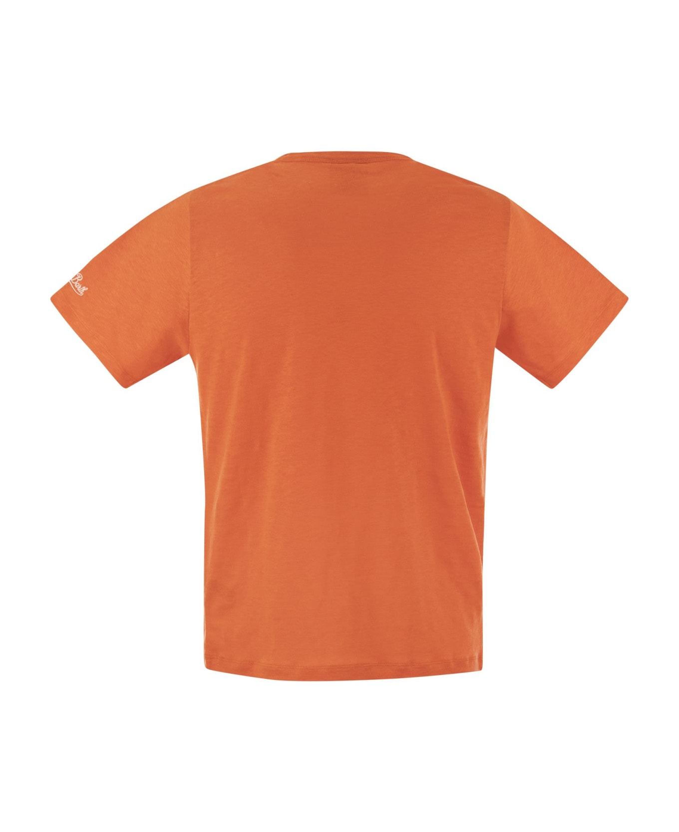 MC2 Saint Barth Ecstasea - Linen T-shirt With Pocket - Orange