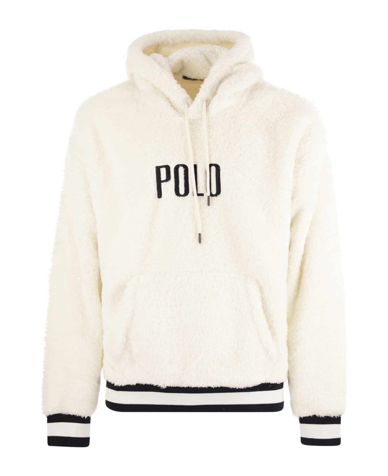 Polo Ralph Lauren White Fleece Hoodie With Logo - White