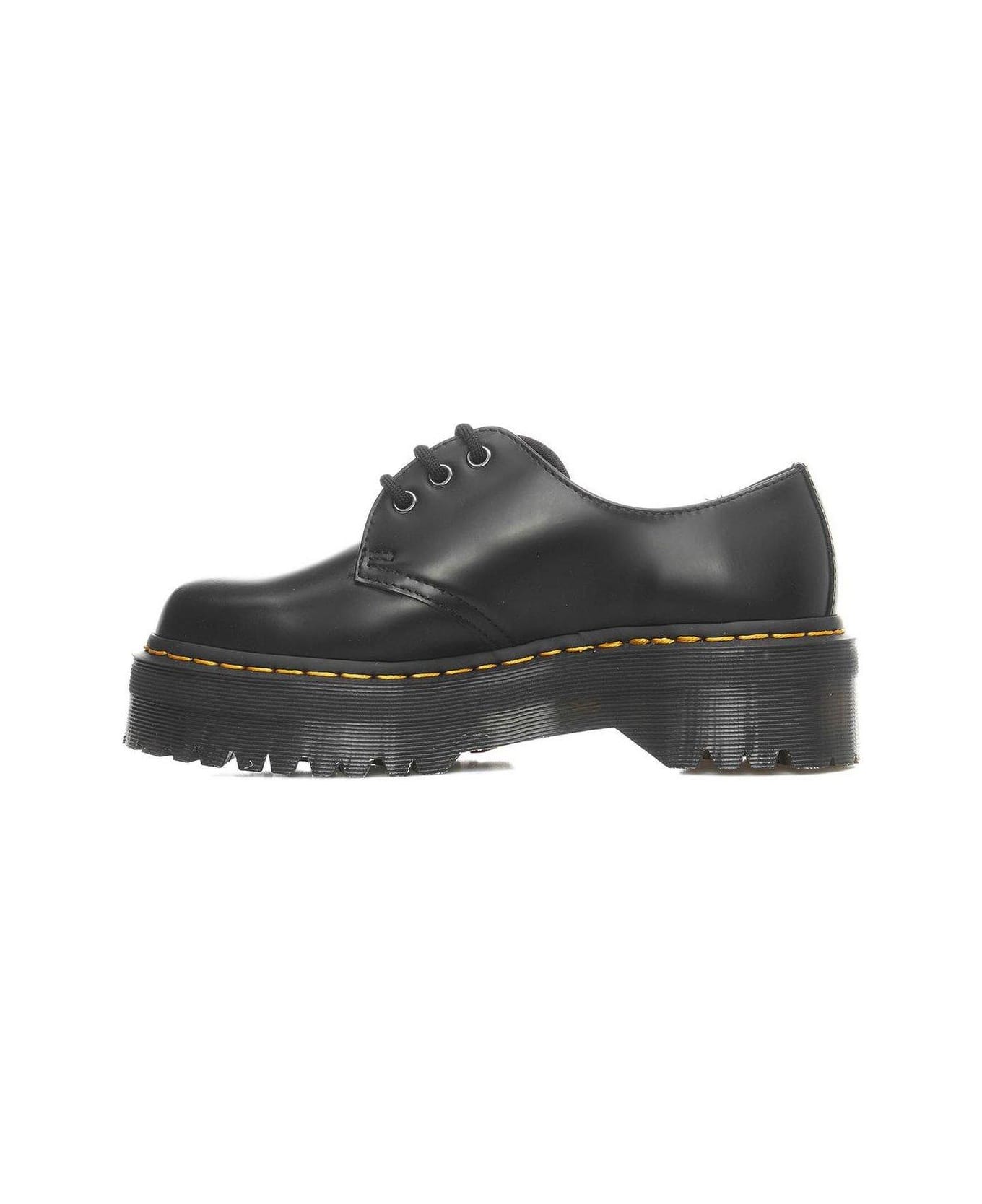 Dr. Martens 1461 Quad Platform Leather Shoes - Black ウェッジシューズ
