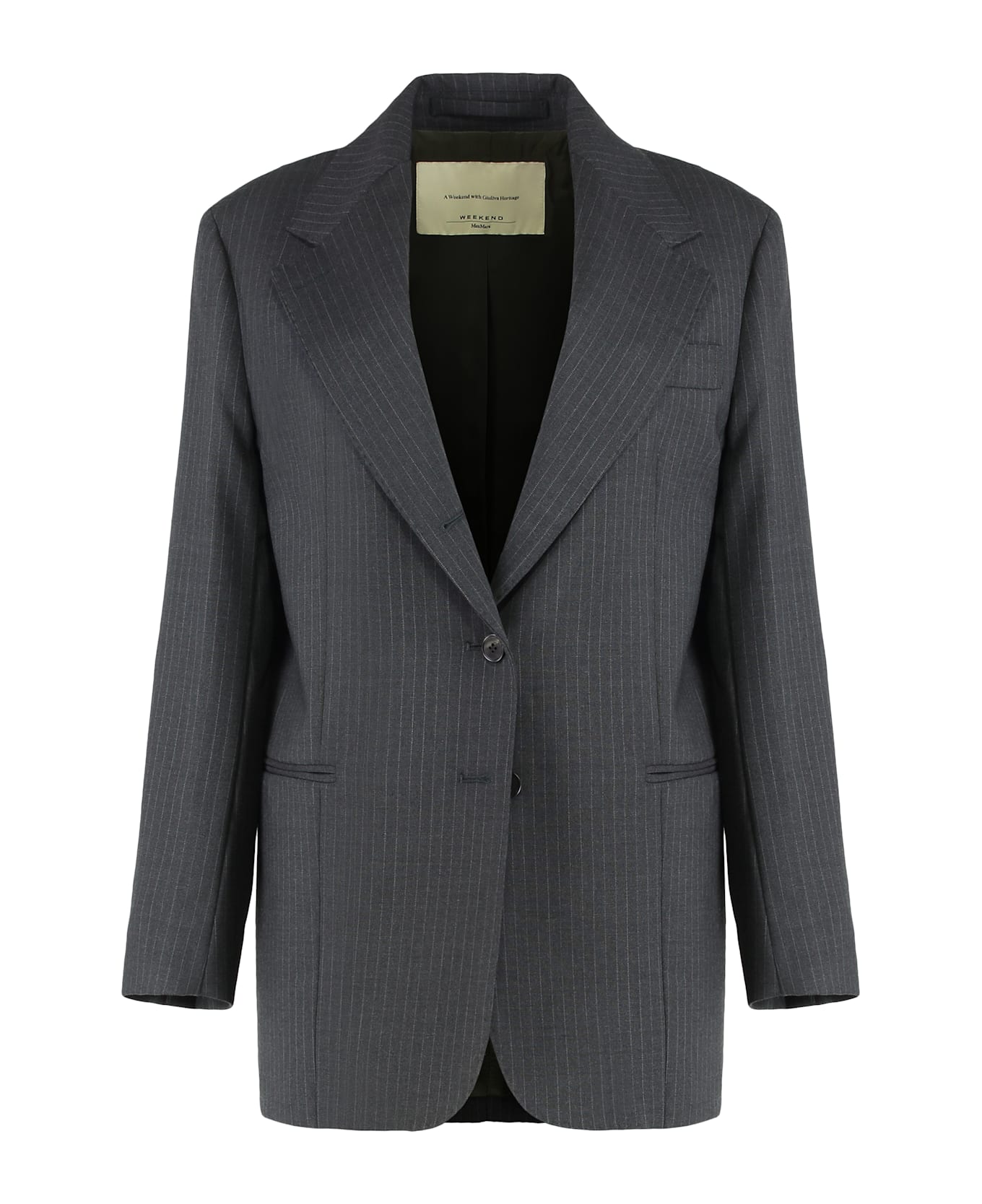 Weekend Max Mara Wool Fabric Blazer - grey ブレザー