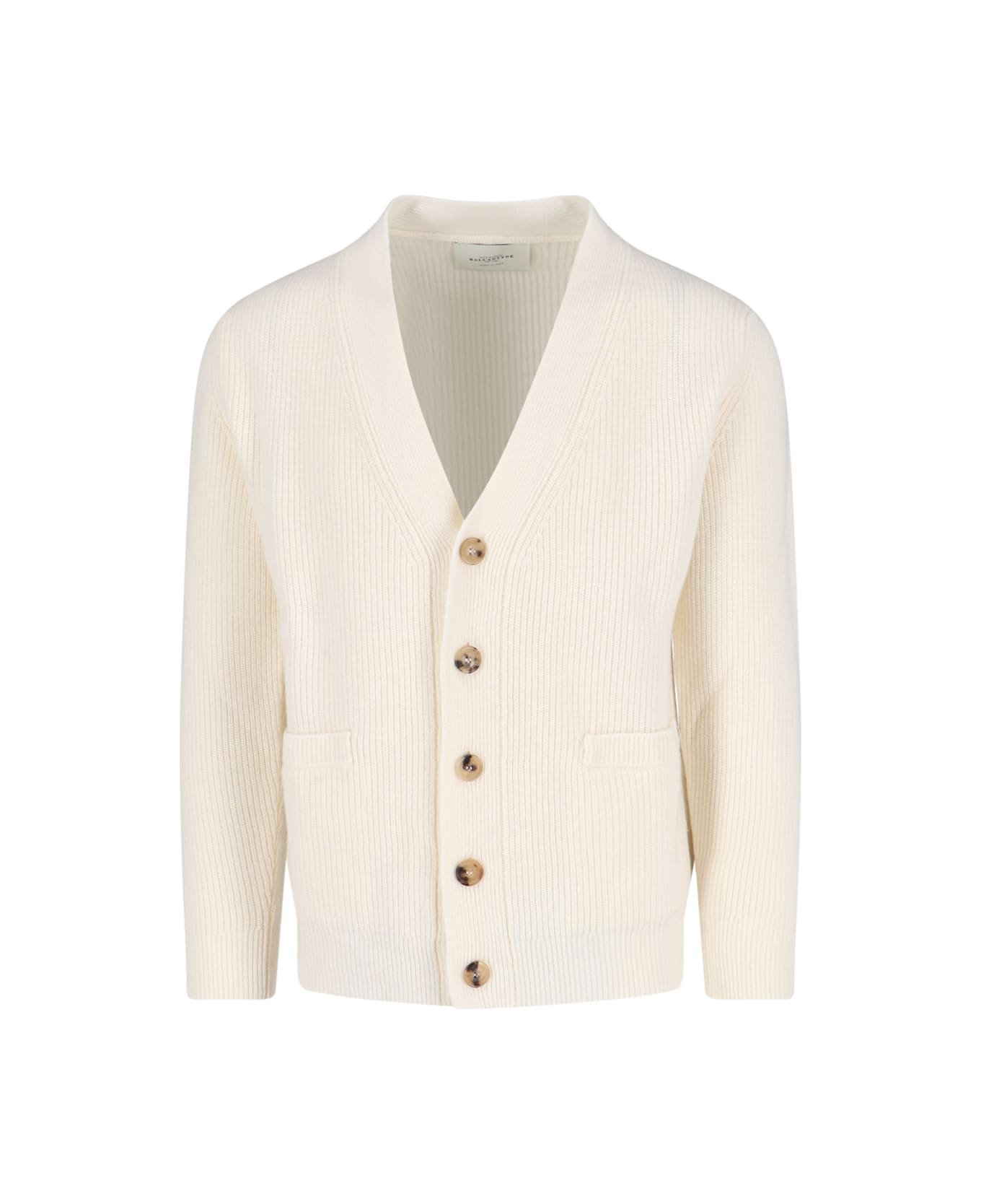Ballantyne Ribbed Cardigan - White