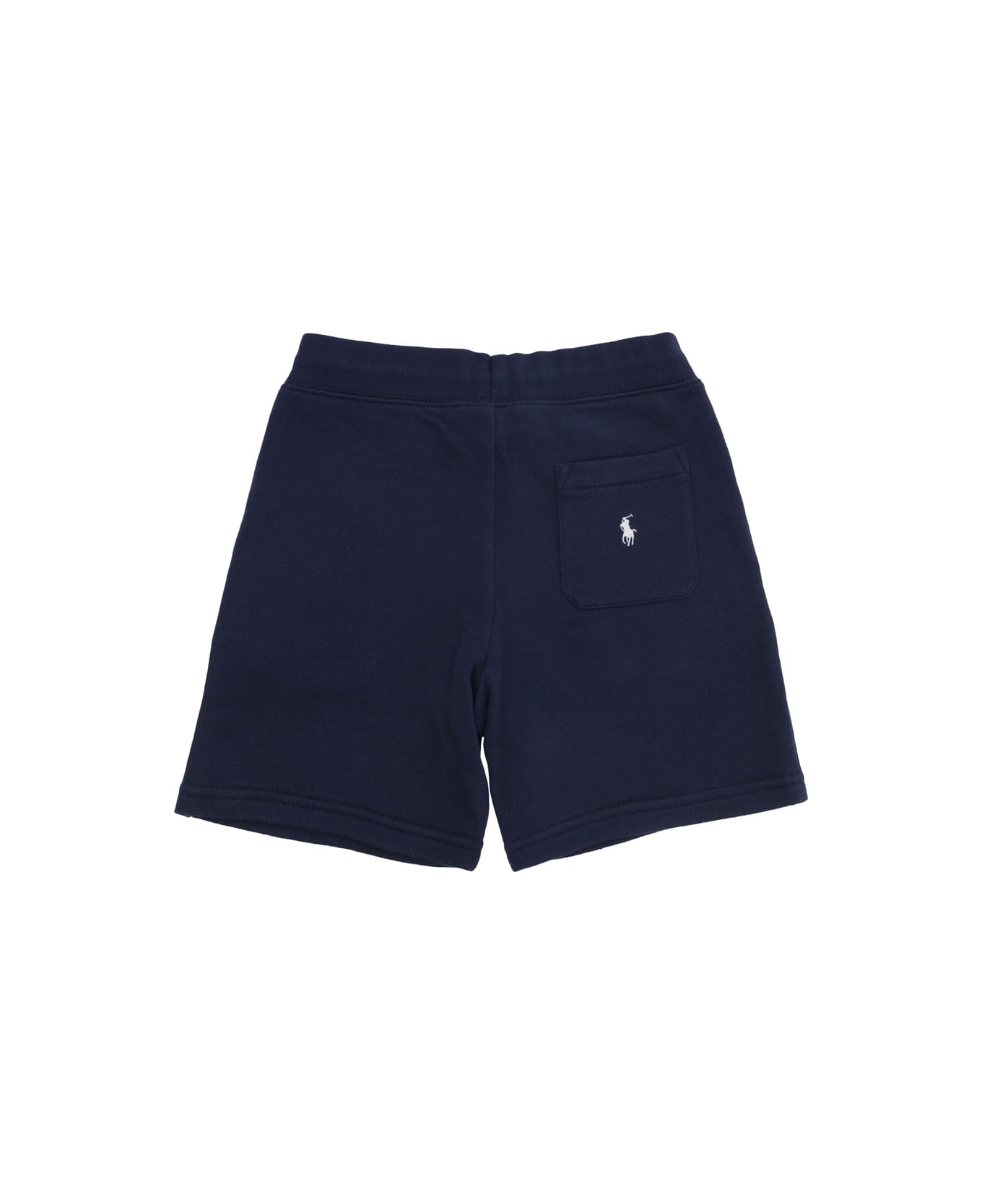 Polo Ralph Lauren Blue Logo Print Short Pants In Cotton Blend Boy - Blu