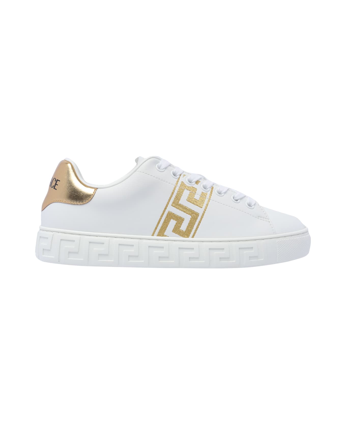 Versace Greca Embroidered Sneakers - White スニーカー