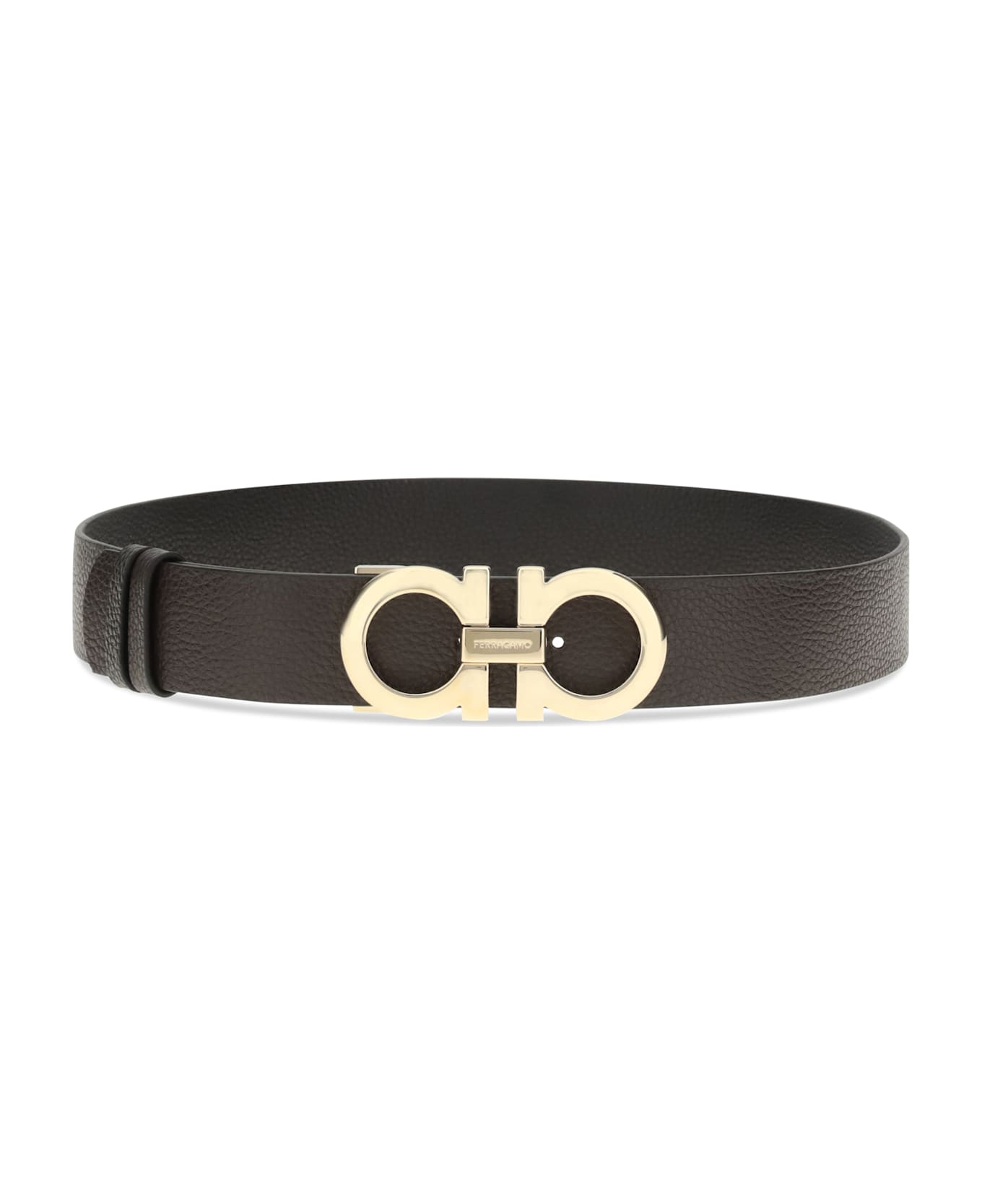 Ferragamo Reversible Leather Belt - BROWN-BLACK