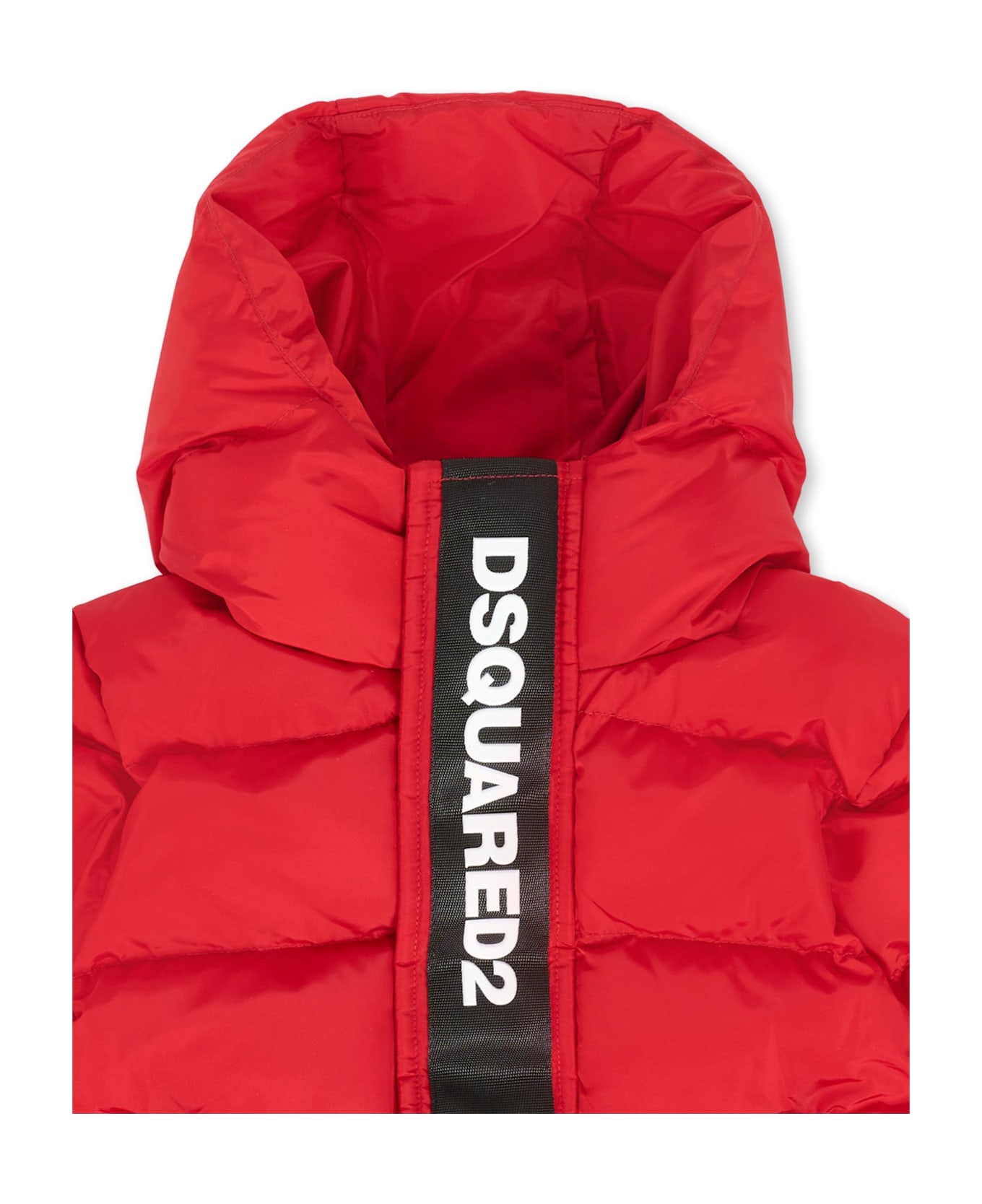 Dsquared2 Red Down Jacket For Baby Boy With Logo - Red