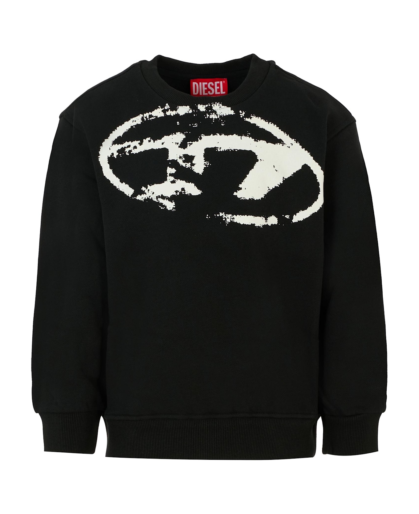 Diesel Black Sweatshirt For Boy With Logo - Black