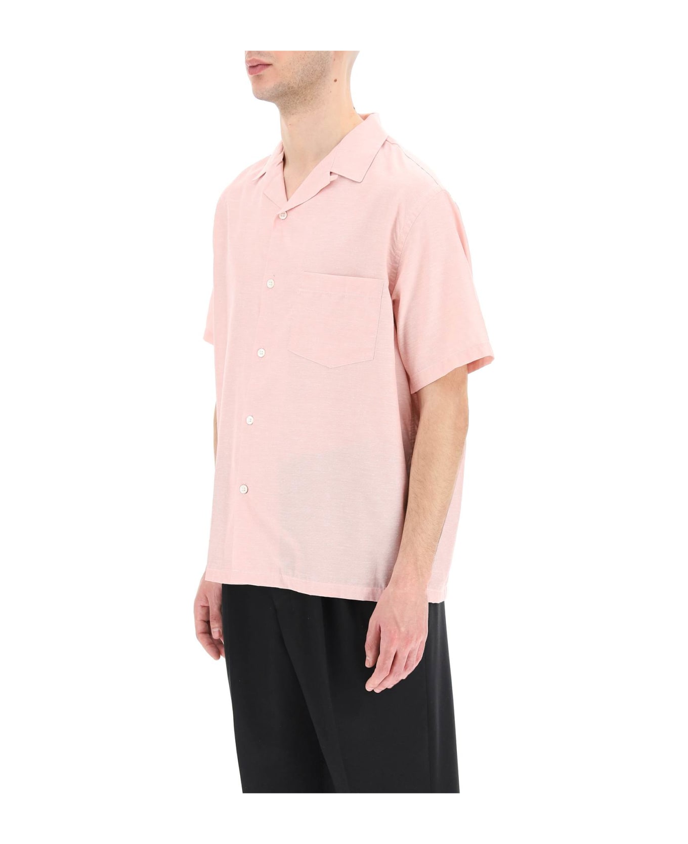 Portuguese Flannel Silk-blend Short-sleeved Shirt - PINK (Pink)