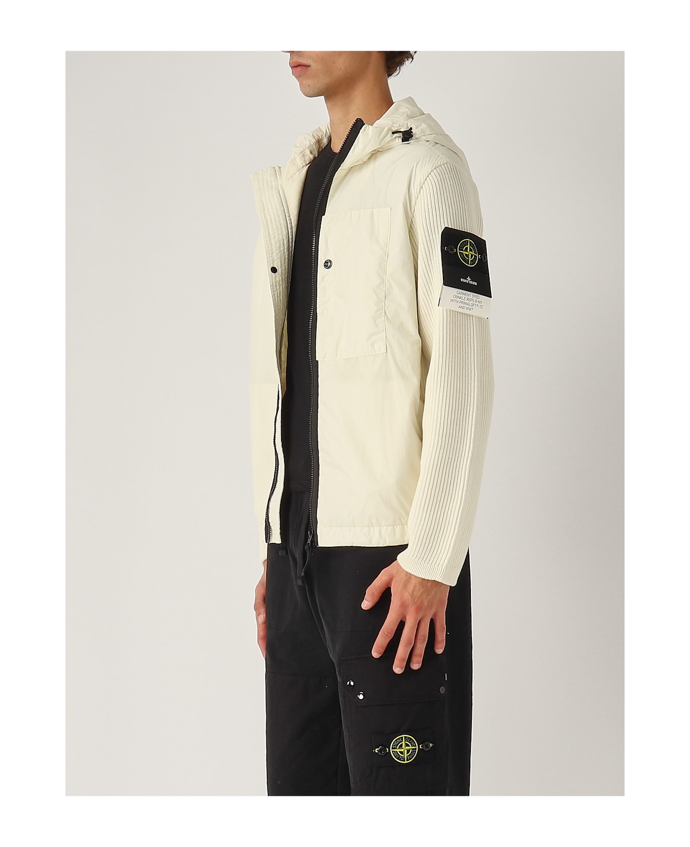 Stone Island Giubbotto Parti In Maglia Jacket - NATURAL