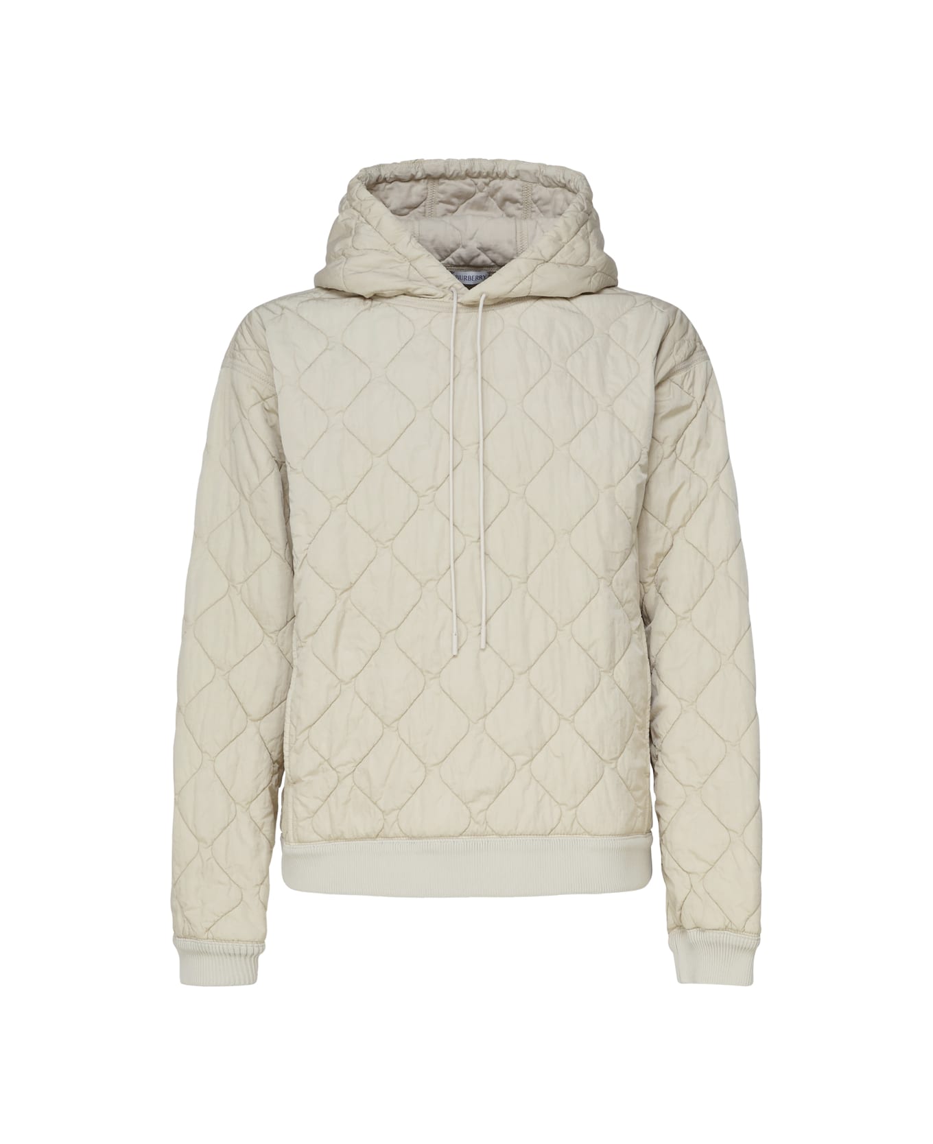 Burberry Quilted Sweatshirt With Hood And Drawstring - Soap ダウンジャケット