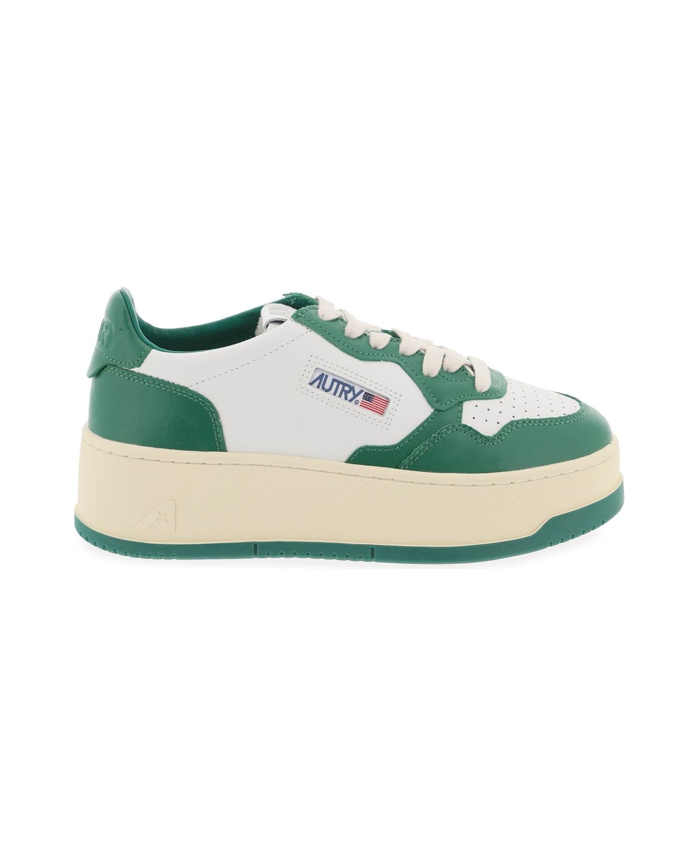 Autry Medalist Low Sneakers - WHITE GREEN (White)