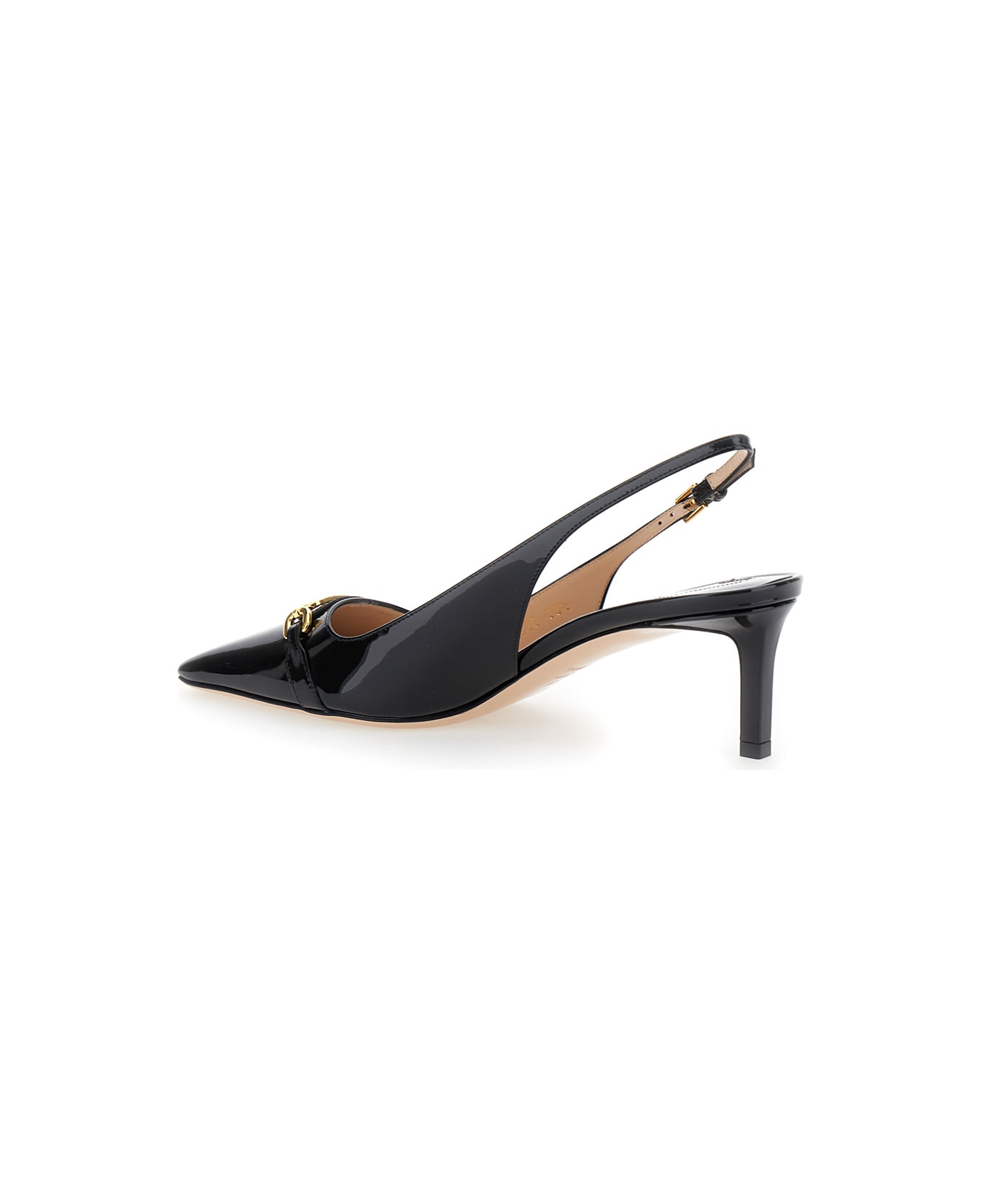 Tom Ford Slingback Pumps With T Logo Detail - BLACK