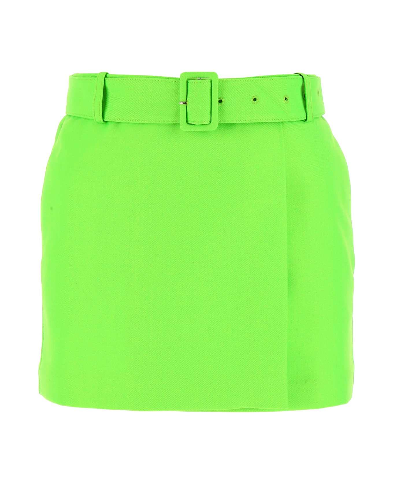 Ami Alexandre Mattiussi Fluo Green Wool Mini Skirt - 300