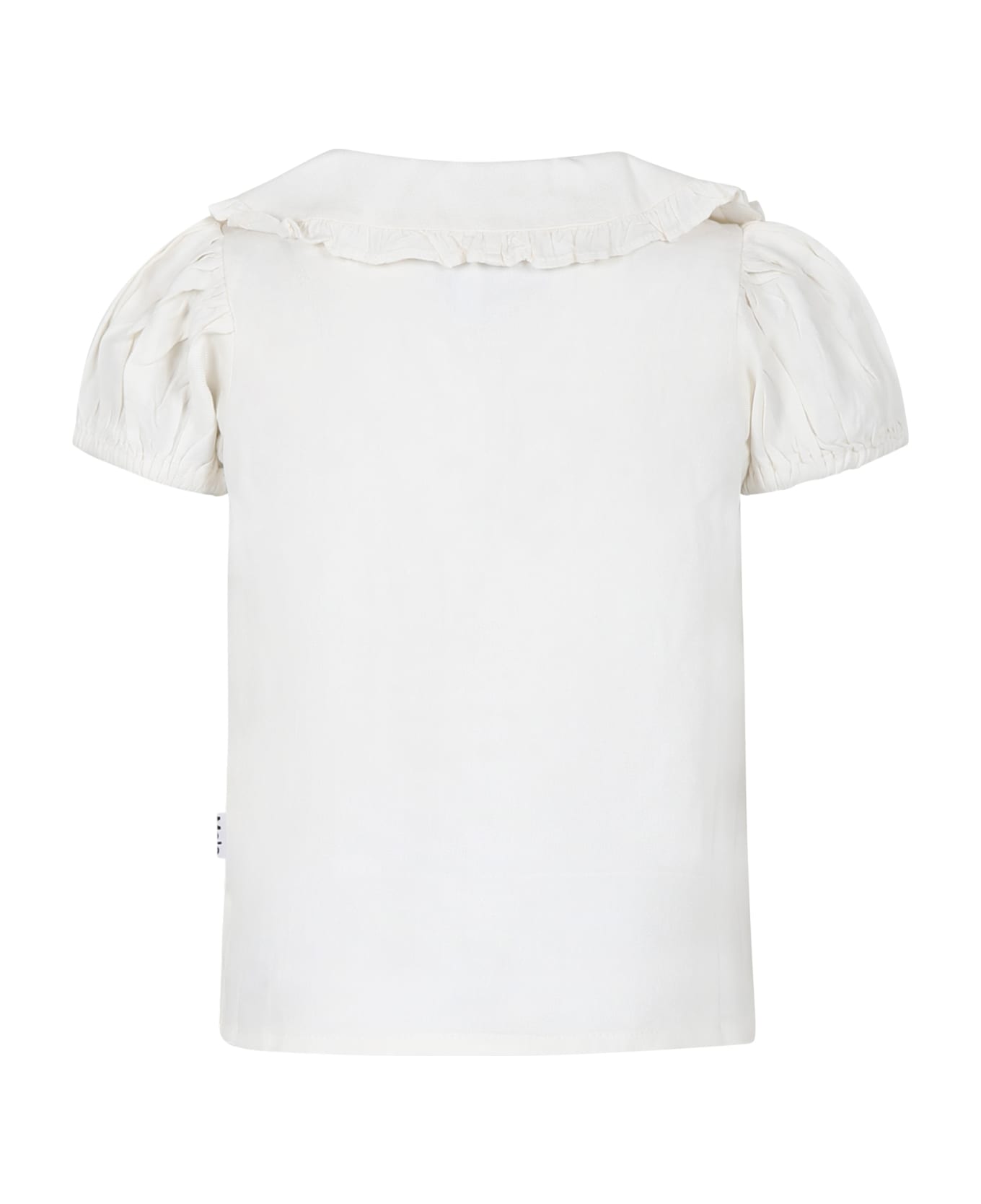 Molo White T-shirt For Girl - White Tシャツ＆ポロシャツ