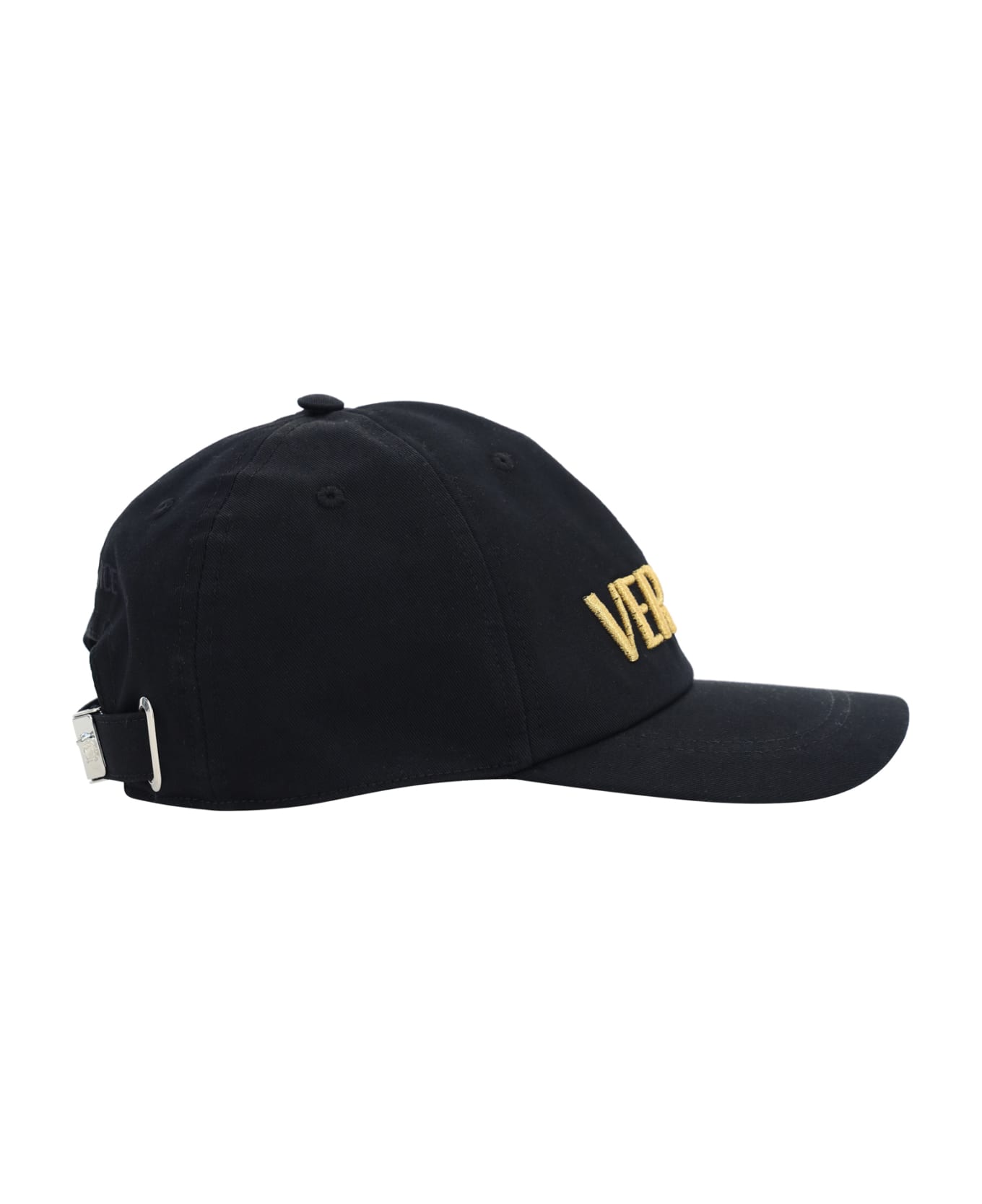 Versace Black Cotton Hat - Nero+oro