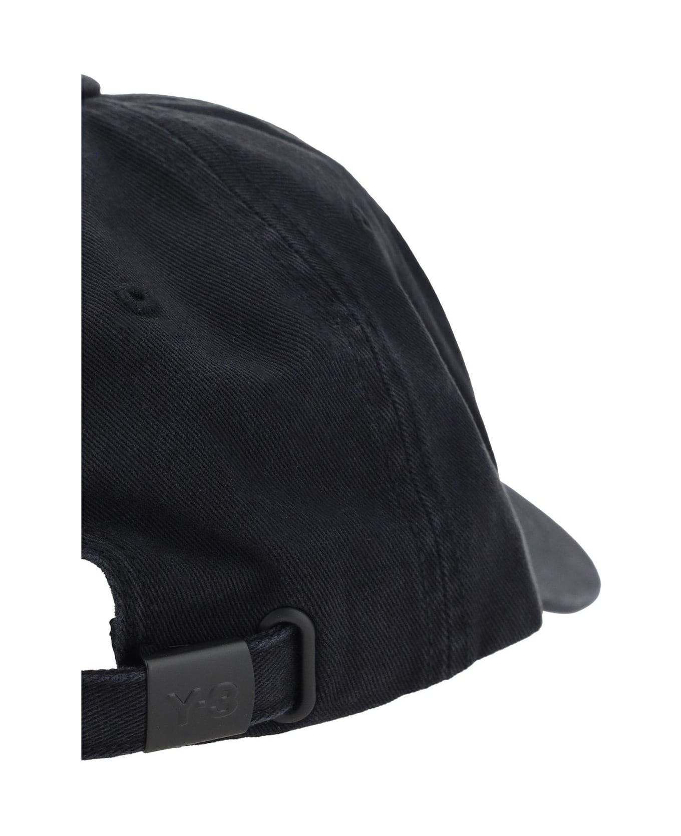 Y-3 Logo Embroidered Baseball Cap Hat - BLACK 帽子