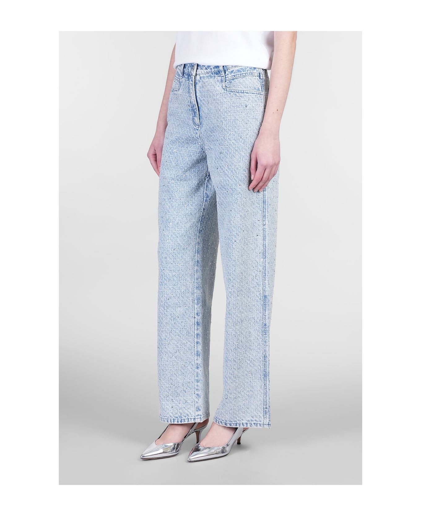 IRO Dalou Jeans In Cyan Cotton - cyan