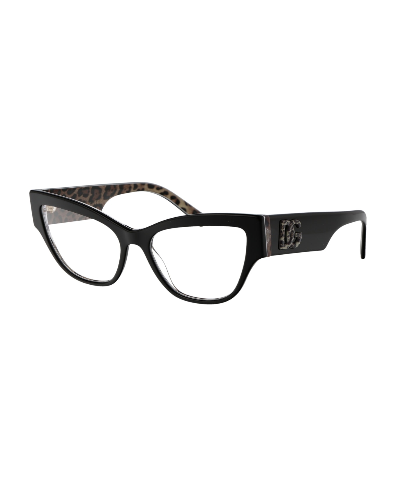 Dolce & Gabbana Eyewear 0dg3378 Glasses - 3299 Black On Leo Brown アイウェア
