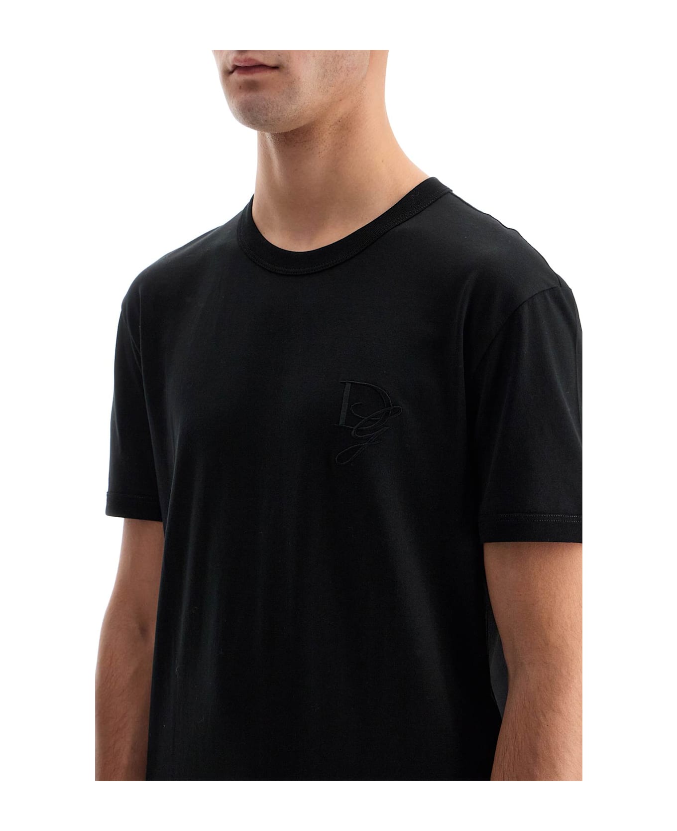 Dolce & Gabbana Dg Embroidered T-shirt With - NERO (Black)