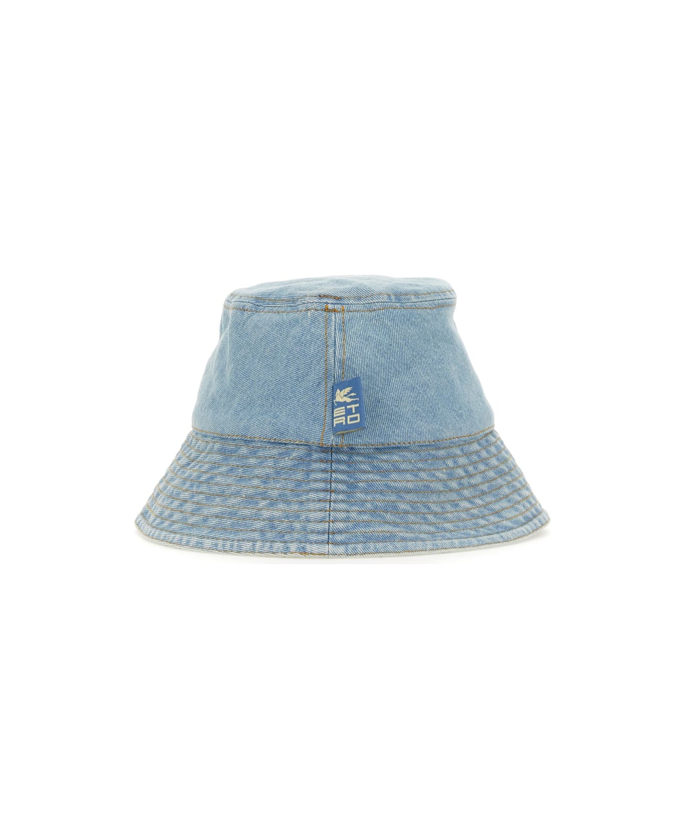 Etro Denim Bucket Hat With Embroidery - Blue