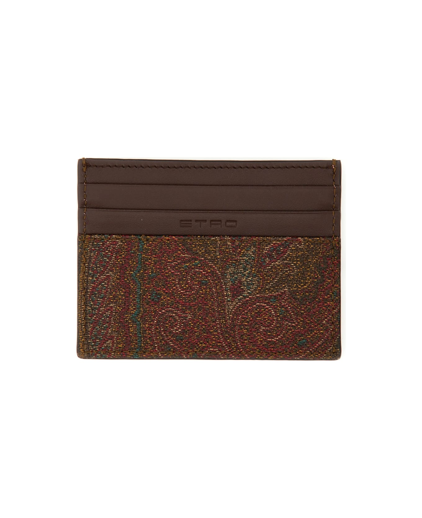 Etro Paisley Print Card Holder - BROWN