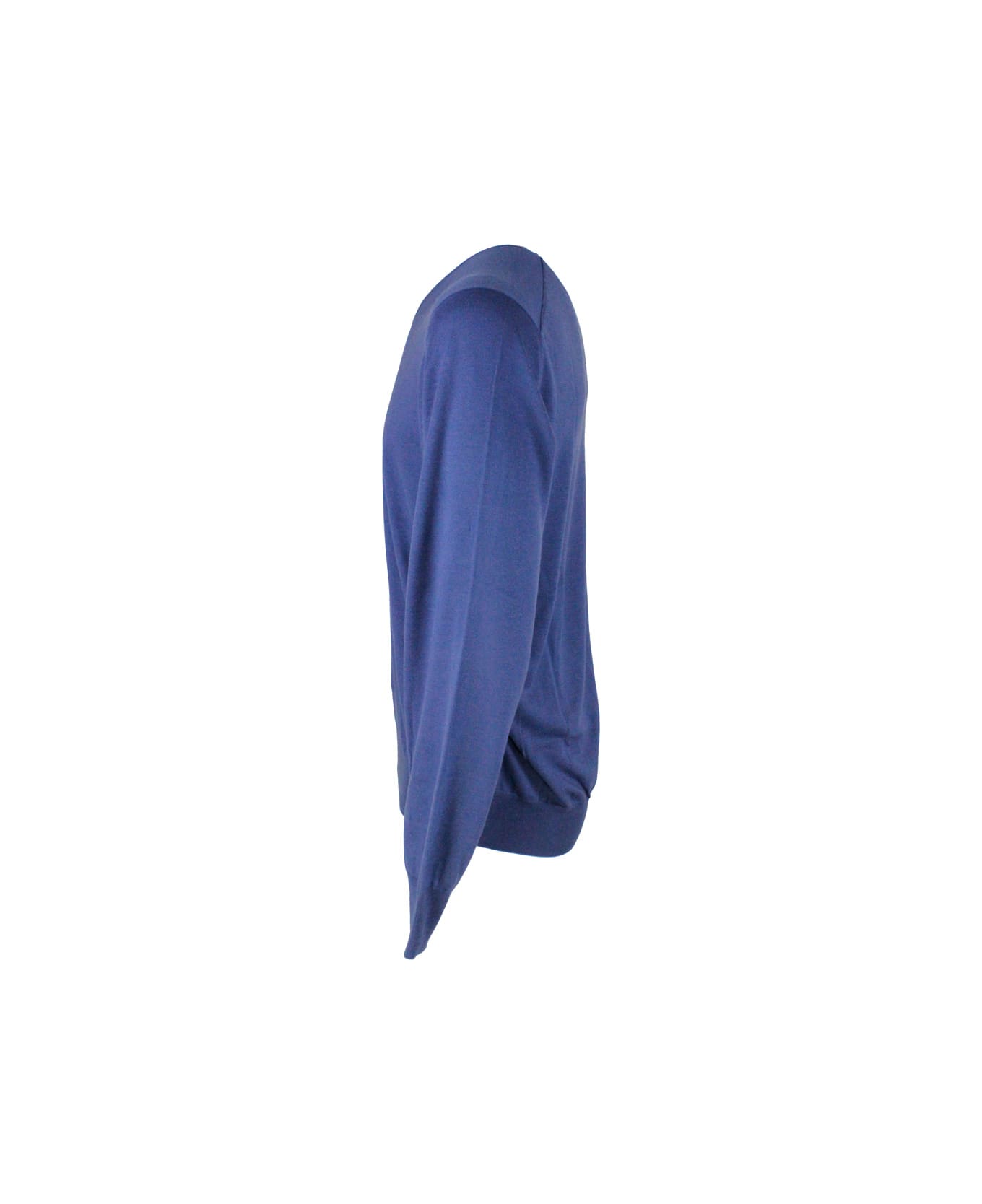 Brunello Cucinelli Long-sleeved V-neck Sweater - Blu