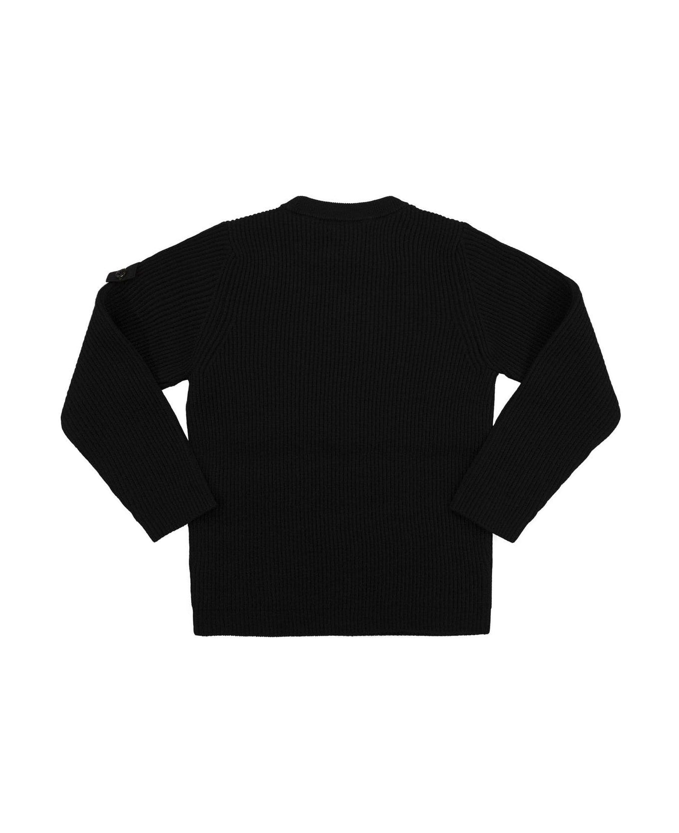 Stone Island Junior Compass-badge Crewneck Jumper - Black