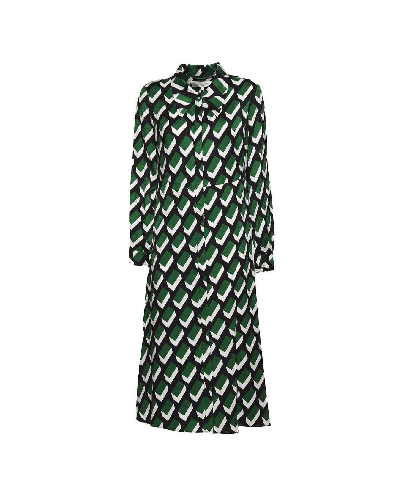 Diane Von Furstenberg Gizelle Jacquard Dress - GREEN