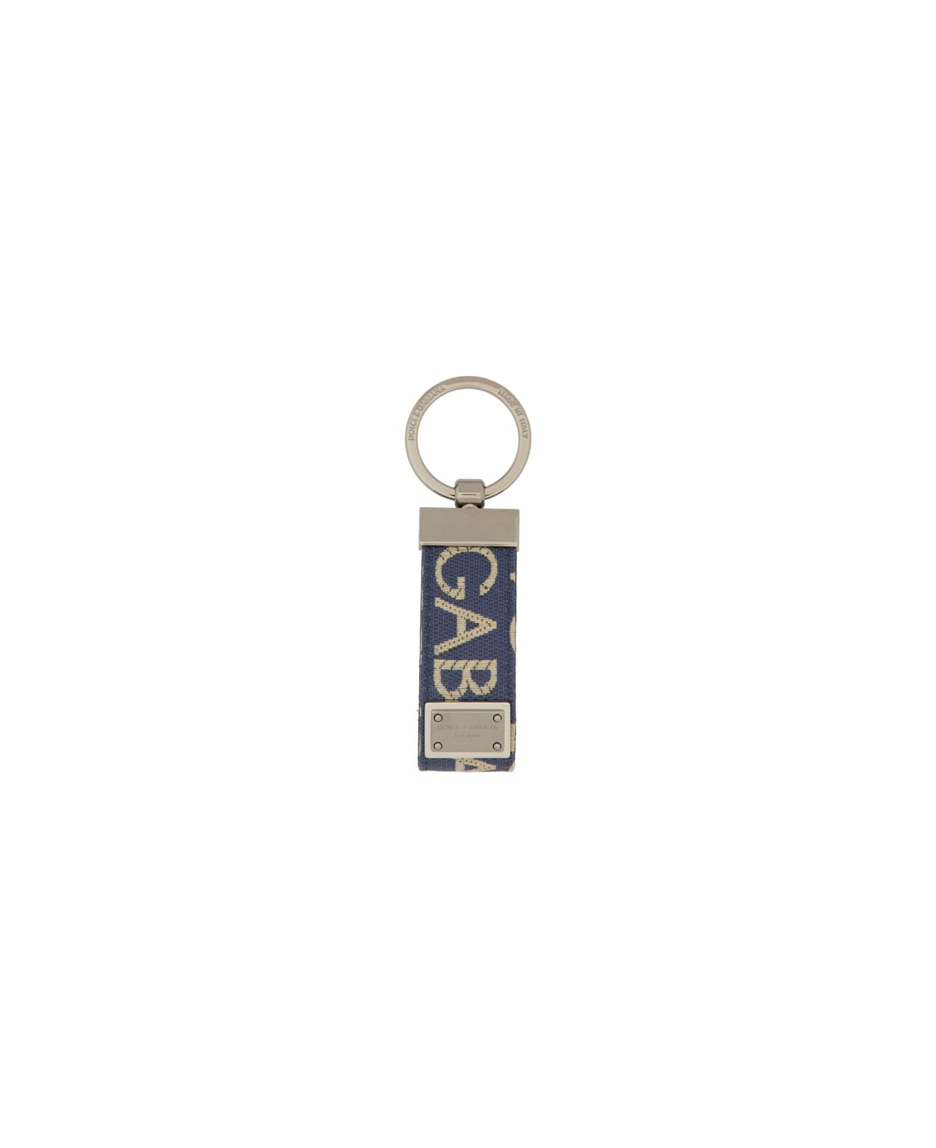 Dolce & Gabbana Keychain With Logoed Label - BLUE