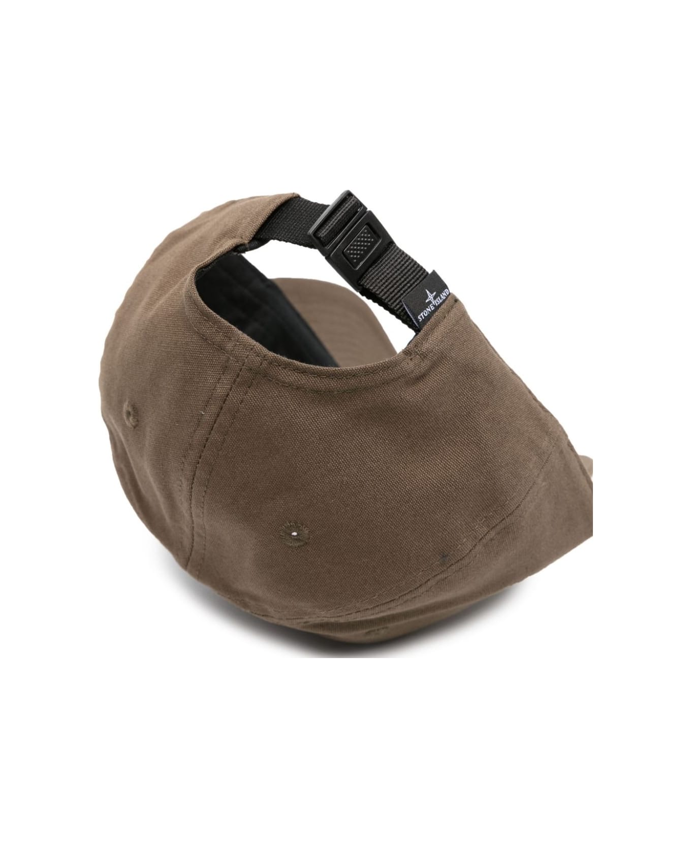 Stone Island Military Green Baseball Claudette Hat With Embossed Print - Brown