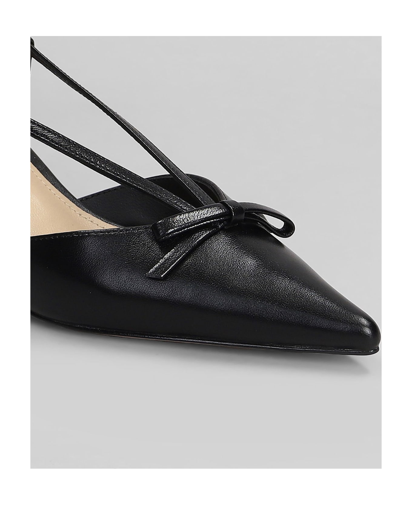 Lola Cruz Satina Heel 55 Pumps In Black Leather - black