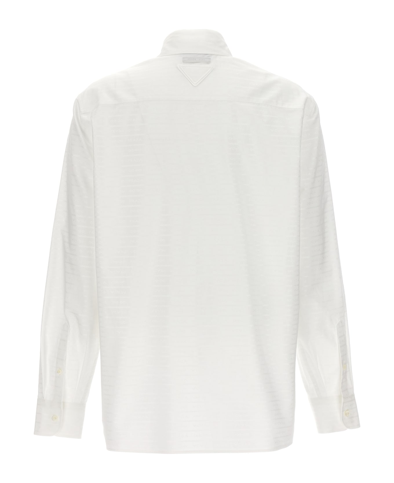 Prada Jacquard Logo Shirt - Bianco