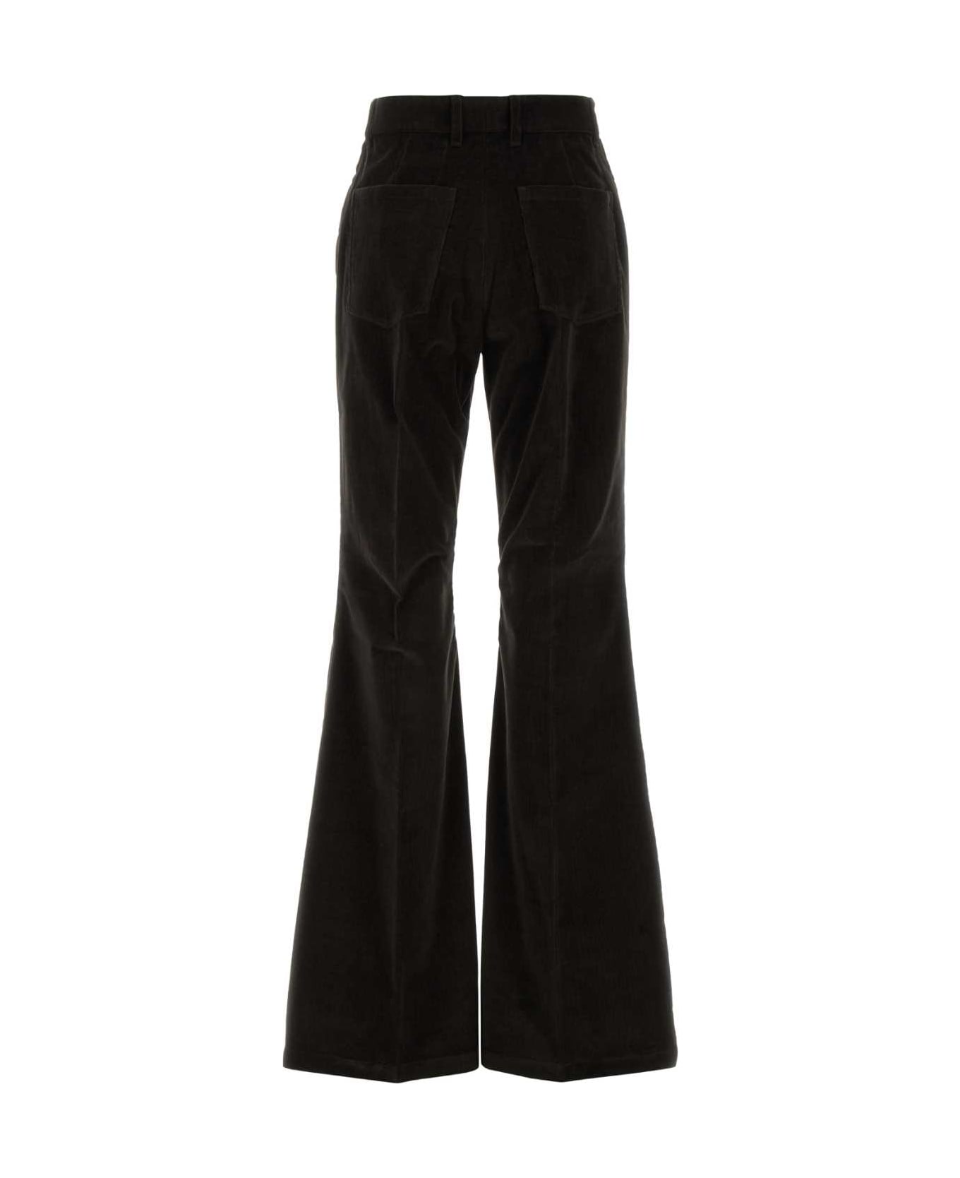 Ferragamo Dark Brown Corduroy Flared Pant - DARKEXPRESSO