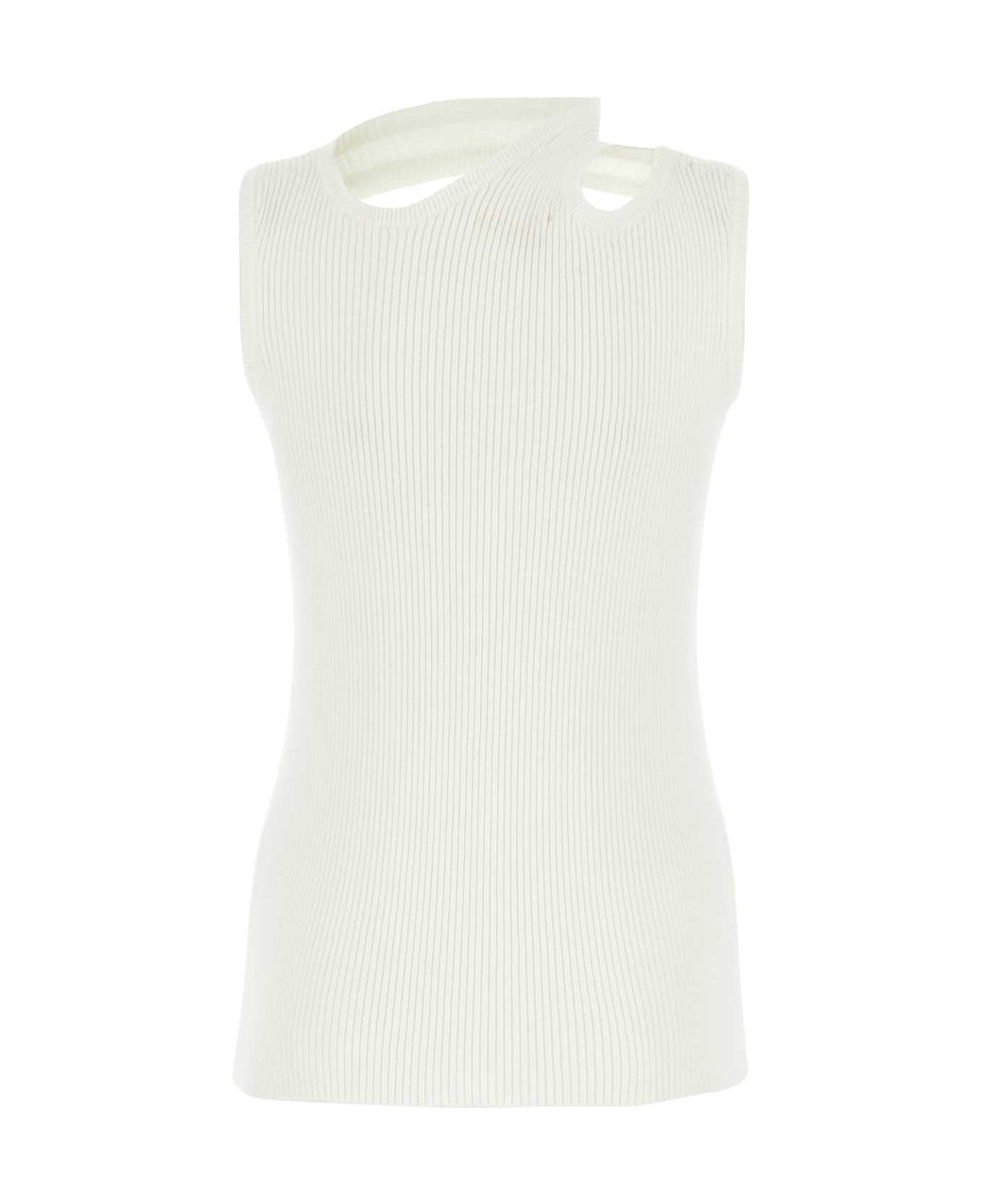 Y/Project White Stretch Cotton Blend Top - WHITE