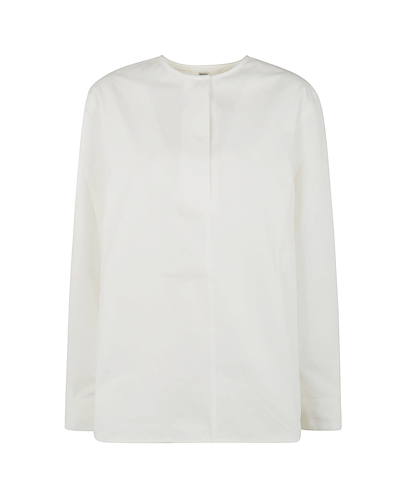 Totême Collarless Cotton Twill Shirt - White シャツ