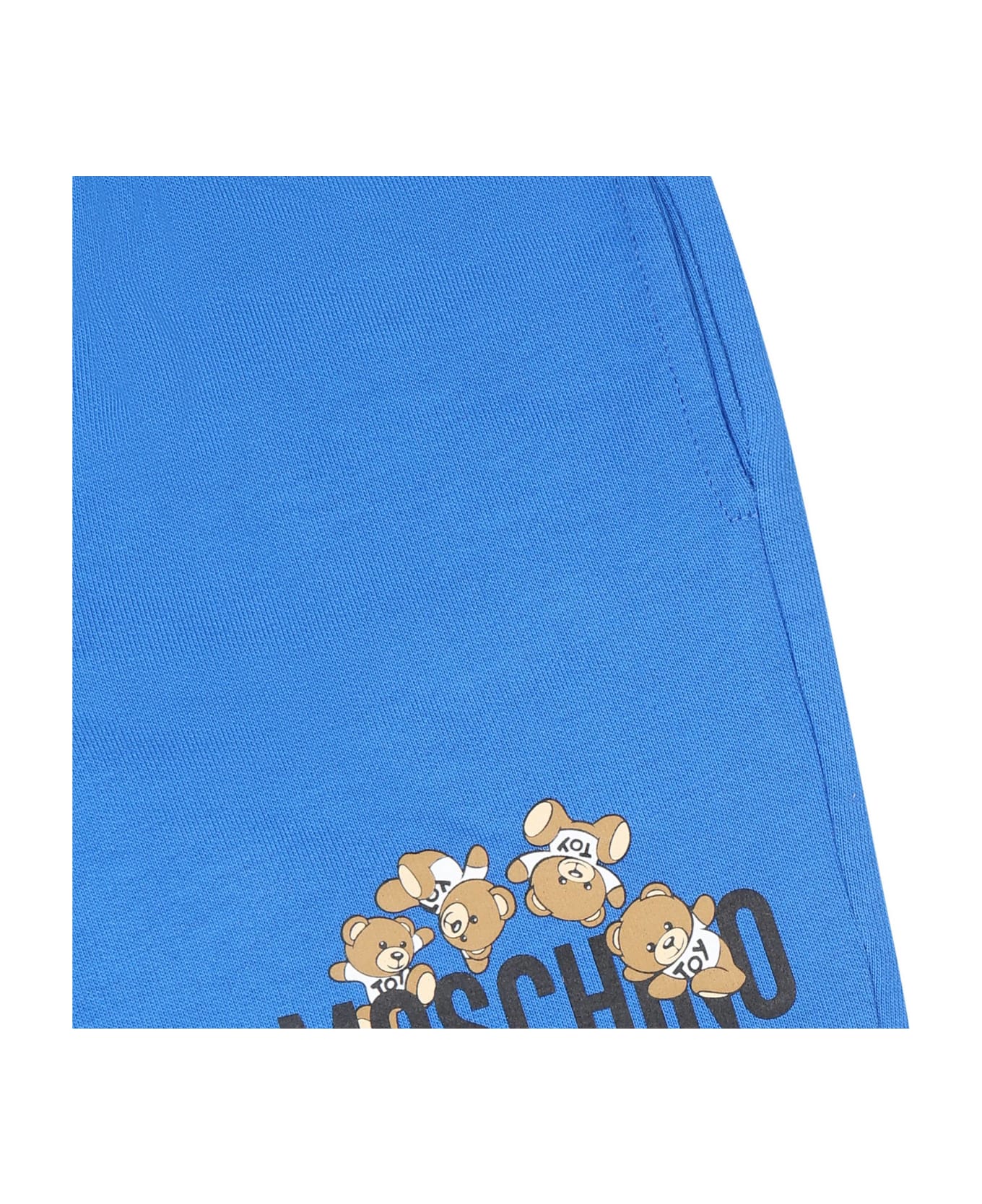 Moschino Blue Shorts For Baby Boy With Teddy Bears And Logo - Blue