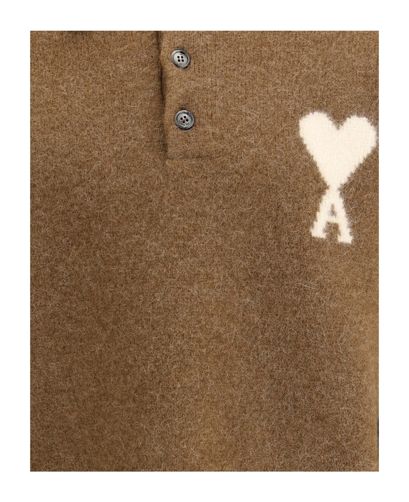 Ami Alexandre Mattiussi Polo Ami De Coeur - NOISETTE/ECRU