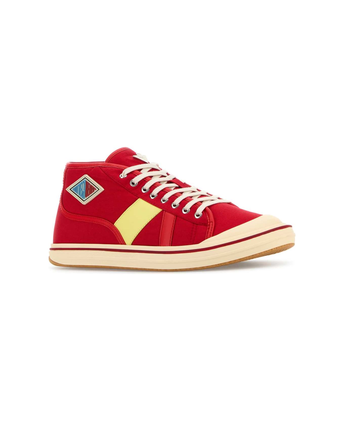 Bottega Veneta Red Canvas Summer Sneakers - SCARLETTOMATO