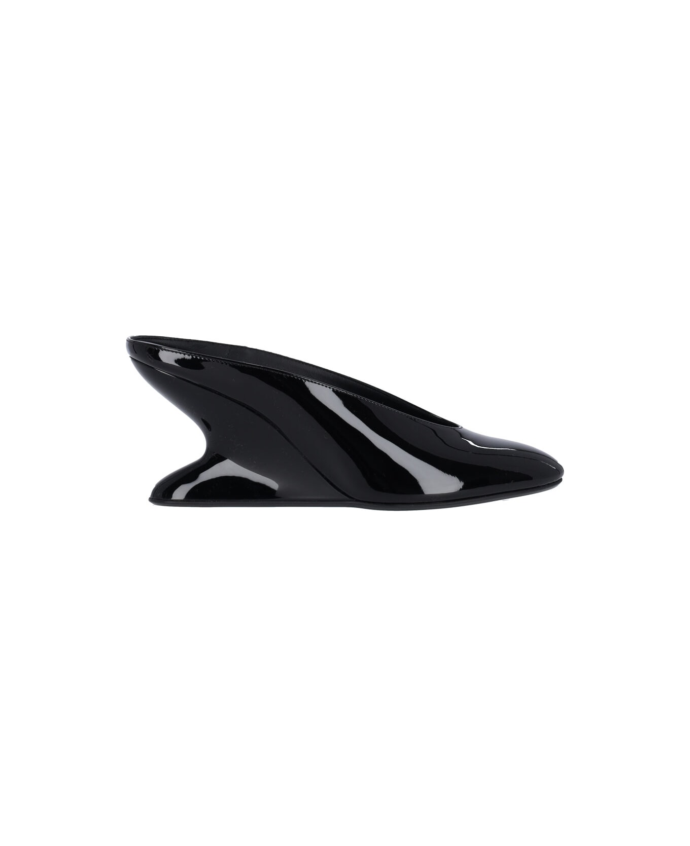 Alaia Mules With Curved Wedges - Black  