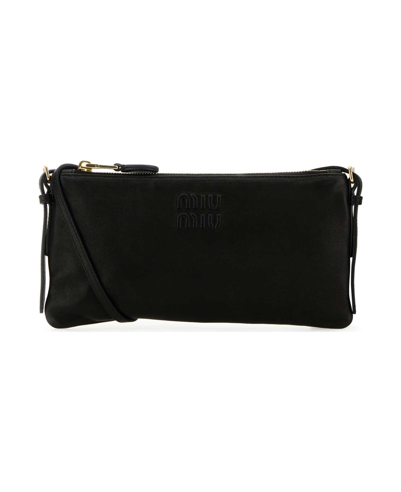 Miu Miu Black Leather Crossbody Bag - NERO