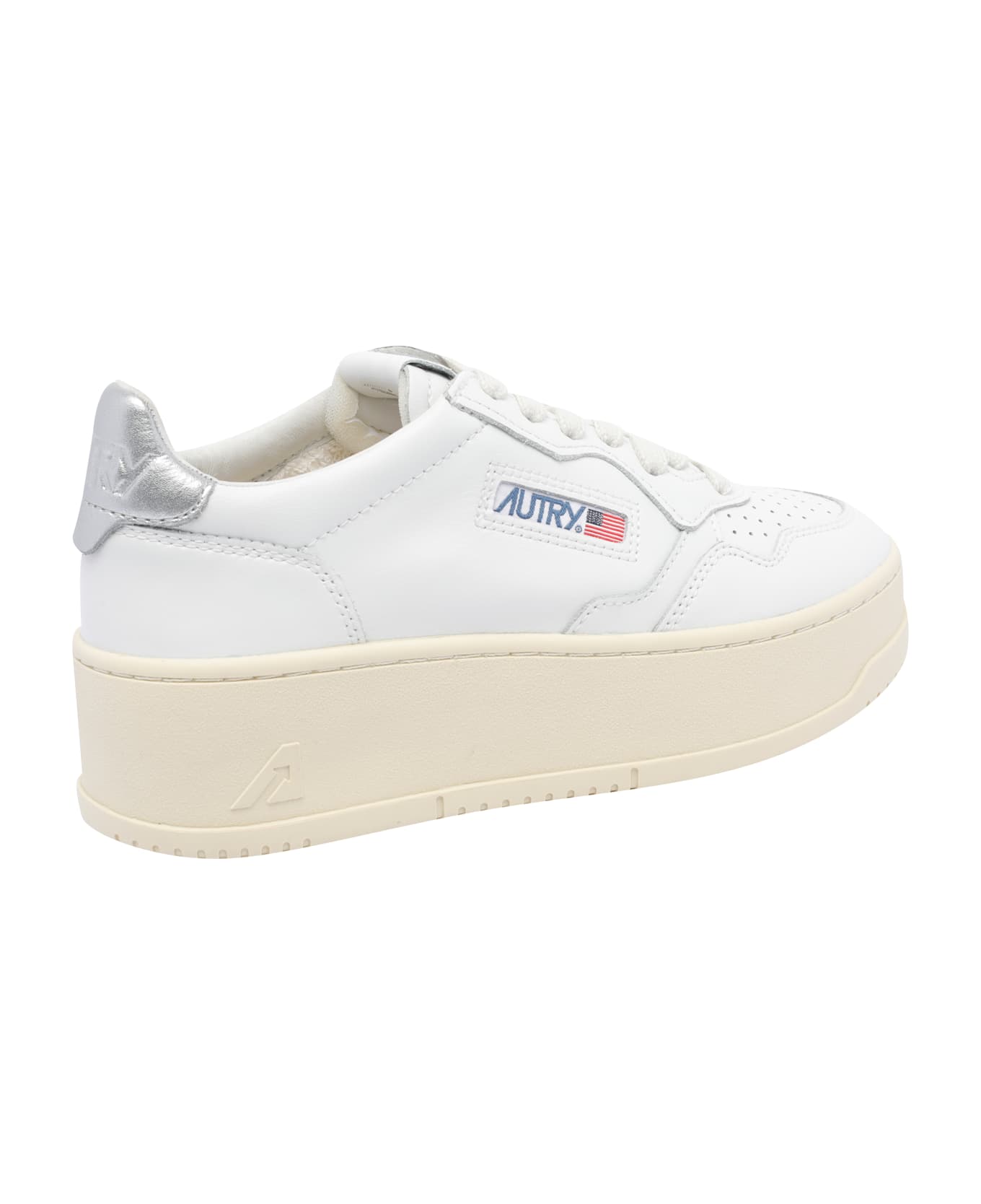 Autry Medialist Platform Sneakers - Wht/silver