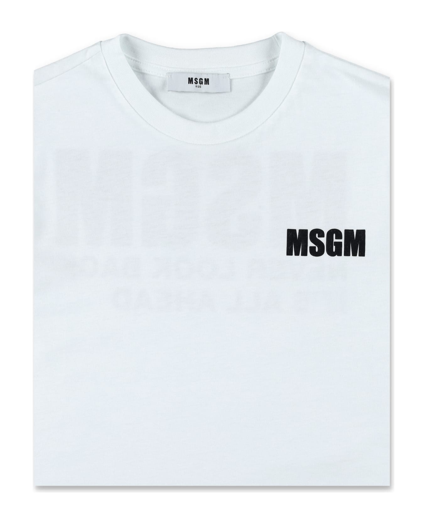 MSGM Logo Back T-shirt - WHITE